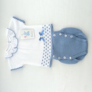 NWT Spanish Boutique| Baby Knitted Set With Blouse And Bloomers